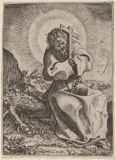 Den helige Franciskus av Assisi av Annibale Carracci