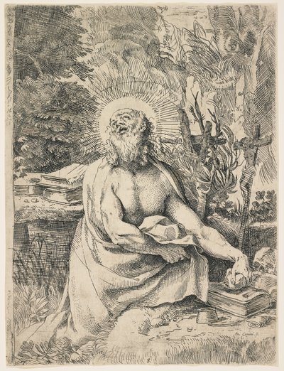 Saint Hieronymus i vildmarken, ca. 1591 av Annibale Carracci