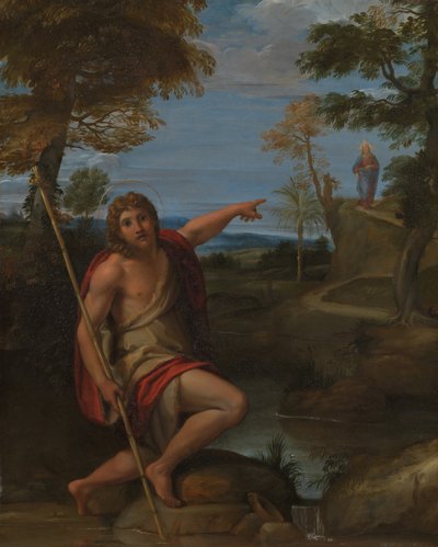 Johannes Döparen som vittnar, ca. 1600. av Annibale Carracci