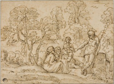Johannes Döparen predikar av Annibale Carracci