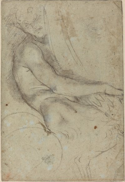 Satyr som håller en rondell av Annibale Carracci
