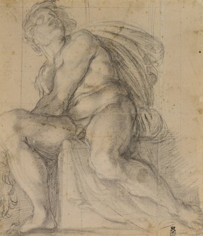 Studie för en ignudo av Annibale Carracci