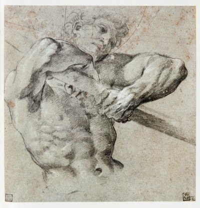 Studie av en manlig figur ... av Annibale Carracci