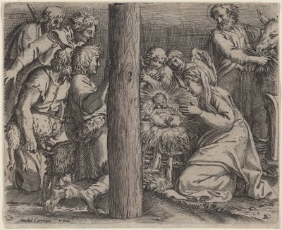 Tillbedjan av herdarna av Annibale Carracci