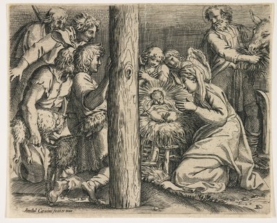 Herdarnas tillbedjan, ca. 1606 av Annibale Carracci