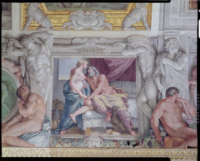 Galleria di Carracci Carracci Hall detalj av Jupiter och Juno, 1597-1604 fresk av Annibale Carracci