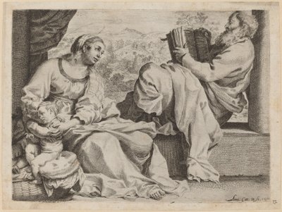Den heliga familjen med Johannes Döparen av Annibale Carracci