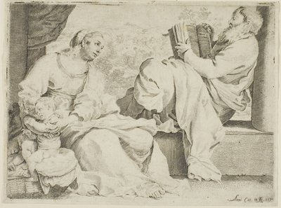 Den heliga familjen med Johannes Döparen av Annibale Carracci
