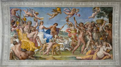 Bacchus och Ariadne par Carraccis triumf, Annibale (1560-1609). Färskt, ca. 1597, Palazzo Farnese, Rom av Annibale Carracci