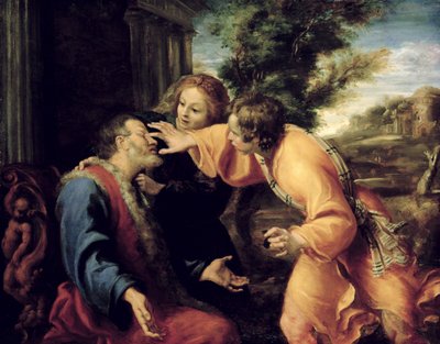 The Young Tobias Heals his Blind Father, c.1600  av Annibale Carracci