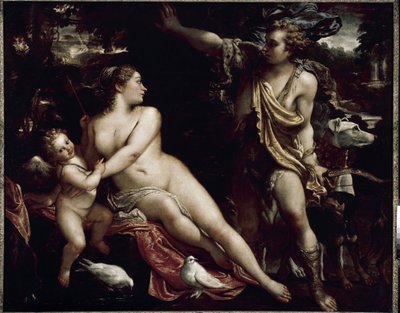 Venus och Adonis (olja på duk, ca 1588-1593) av Annibale Carracci