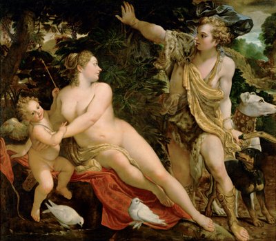 Venus och Adonis. av Annibale Carracci
