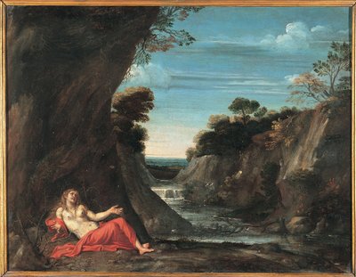 Landskap med den ångerfulla Magdalena av Annibale Carraccis School
