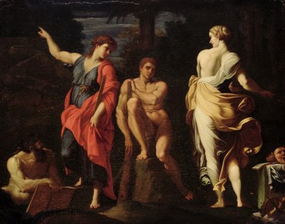 Hercules at the Crossroads  av Annibale Copy Carracci