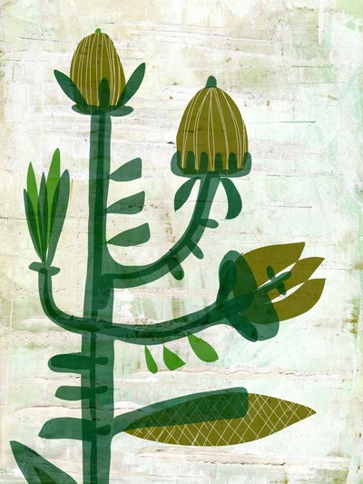 Modernt grönt botaniskt av Annick