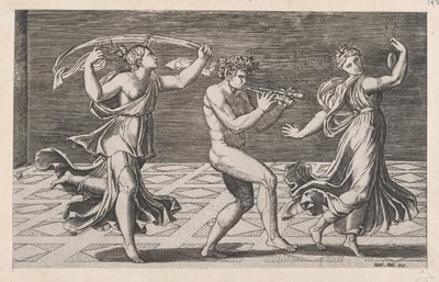 Speculum Romanae Magnificentiae: Dance of Fauns and Bacchants, tidigt 1500-tal..., tidigt 1500-tal av Anon