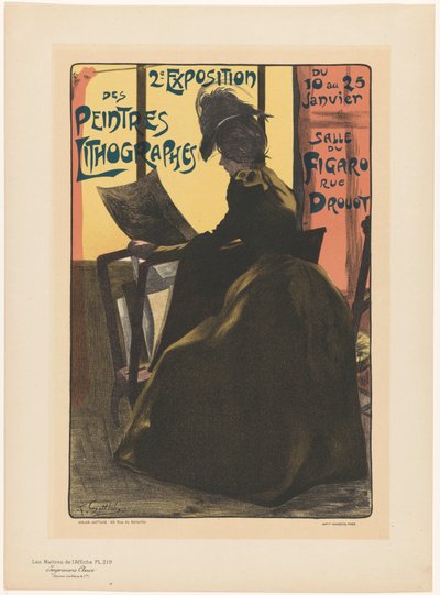 Annons för den andra utställningen av Peintres Lithographes i Salle du Figaro Les Maîtres de l