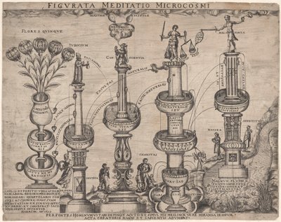 Allegori över naturen och den mänskliga naturen (mikrokosmos) Figurata Meditatio Microcosmi (titel på objekt) av Anonymous