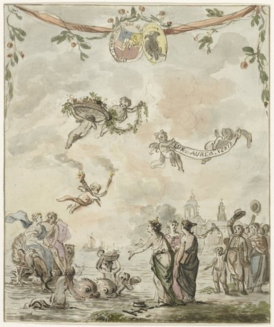 Allegori över Prinsen och Prinsessans besök i Amsterdam, 1768 av Anonymous