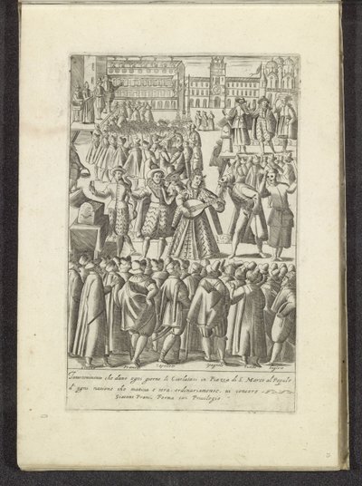 Nöjen på San Marcoplein i Venedig Scènes uit het Venetiaanse leven (serietitel) Habiti d