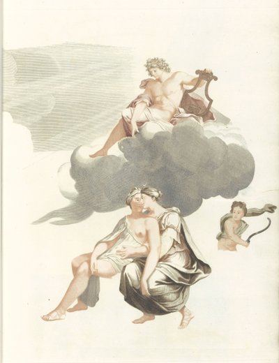 Apollo på molnen och Jupiter med Callisto av Anonymous