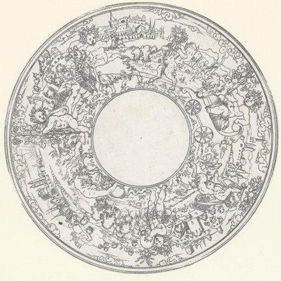 Bacchus åker på en getvagn Dishes: Landscapes with Processions of Bacchus and His Entourage (serietitel) av Anonymous