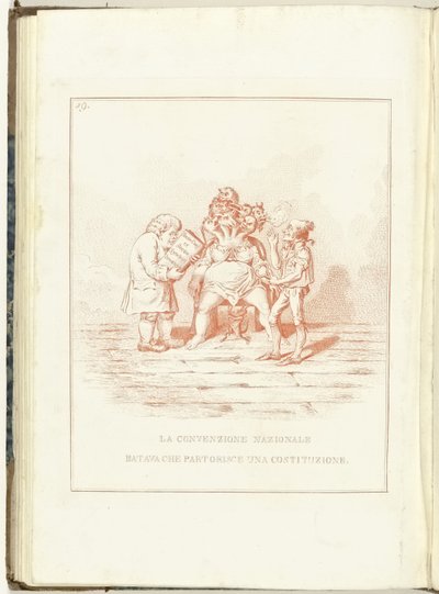 Barensnood van de Nationale Conventie, 1795 Bataviska nationella konventet föder en konstitution (titel på objekt) Hollandia Regenerata (Italiaanse kopia) (serietitel) Förnyelsen av Holland: Jag speglar alla återskapade folk (allvarligt av Anonymous