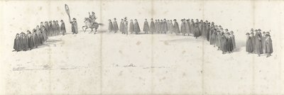 Begravning av den avlidne kung Willem II i Delft den 4 april 1849 (sida 2) Fem sammanhängande ark av Vilhelm II:s begravningståg 1849 (serietitel) av Anonymous