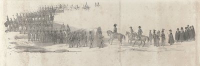 Begravning av den avlidne kung Willem II i Delft den 4 april 1849 (sida 2) Fem sammanhängande ark av Vilhelm II:s begravningståg 1849 (serietitel) av Anonymous