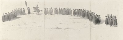 Begravning av den avlidne kung Willem II i Delft den 4 april 1849 (sida 2) Fem sammanhängande ark av Vilhelm II:s begravningståg 1849 (serietitel) av Anonymous