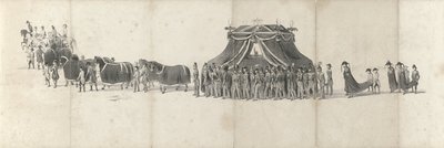 Begravning av den avlidne kung Willem II i Delft den 4 april 1849 (sida 4) Fem sammanhängande ark av Vilhelm II:s begravningståg 1849 (serietitel) av Anonymous