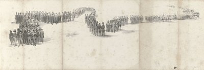 Begravning av den avlidne kung Willem II i Delft den 4 april 1849 (sida 5) Fem sammanhängande ark av Vilhelm II:s begravningståg 1849 (serietitel) av Anonymous