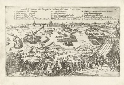 Beleg van Valenciennes, 1567 Belägring av Valencena under Margarita hertiginnan av Parma. 1567 (titel på objekt) av Anonymous