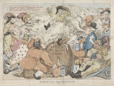 Gasning av Korsikanen, 1813 Funcking the Corsican (titel på objekt) av Anonymous