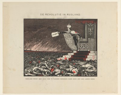 Blodigt förtryck av tsar Nicholas II av revolutionen 1905 Revolutionen i Ryssland (titel på objekt) av Anonymous