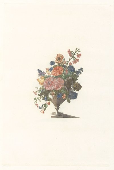 Blomvas med blommor och malva av Anonymous