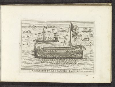 Bucintoro och andra fartyg i Venedig Il nobilissimo et gra vascelo Bucintoro (titel på objekt) av Anonymous