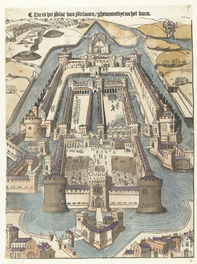 Castello Sforza Detta är slottet Melanen/gheconterfeyt efter livet (titel på objektet) av Anonymous