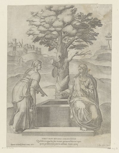 Kristus och den samaritanska kvinnan vid brunnen av Anonymous