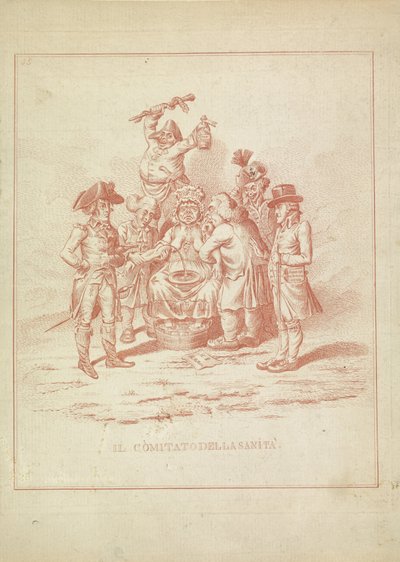 Hälsokommittén, 1795 Il Comitato della Sanita (titel på objekt) Hollandia Regenerata (italiensk kopia) (serietitel) av Anonymous