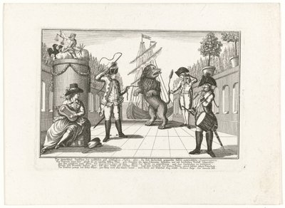 De Hollandse Leeuw av Pruisen, 1787 Skillnaden mellan sekulär och gudomlig rättvisa: eller, den förlöjligade falsk-patriotiska suveräniteten (...) (titel på objekt) av Anonymous