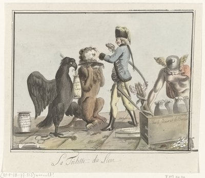 Det holländska lejonet klipps, 1787 La Toilette du Lion (titel på objekt) av Anonymous