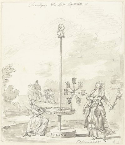 The Destruction of the Old Constitution, dekoration på smörmarknaden, 1795 Förstörelse av den gamla konstitutionen/smörmarknaden (titel på objektet) av Anonymous
