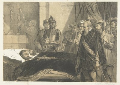 Den sista hyllningen till Egmonds och Hornes lik, 1568 Den sista hyllningen till liken av grevarna av Egmond och Hoorne (titel på objekt) av Anonymous
