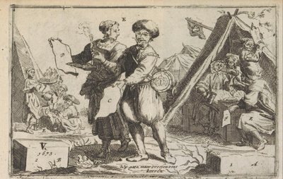 De tappra bataverna, 1673 The brave Bataviers / Le vaillans Bataviers (titel på objekt) av Anonymous
