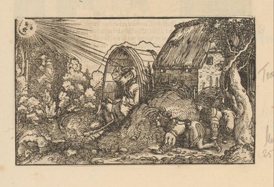 Diogenes i sin tunna och två krönta unga män av Anonymous