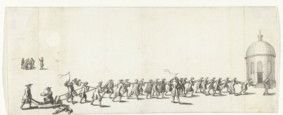 Dominicus dras på en skottkärra till Ronde Lutheran Church, 1683-1684 av Anonymous
