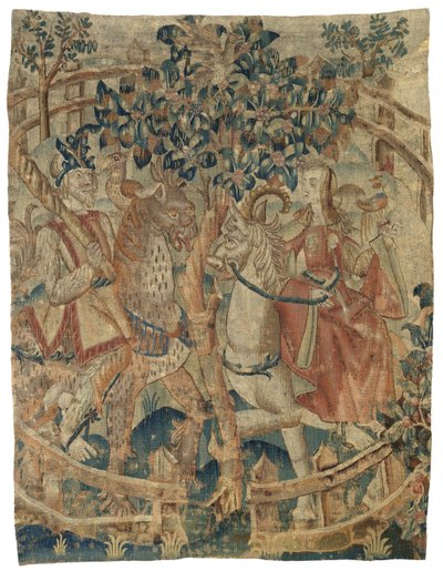 En vild man och kvinna i en privat trädgård (fragment) av Anonymous
