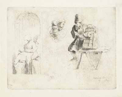 Figurstudier av Anonymous