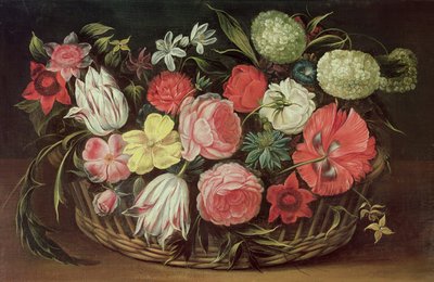 Blommor i en korg av Anonymous
